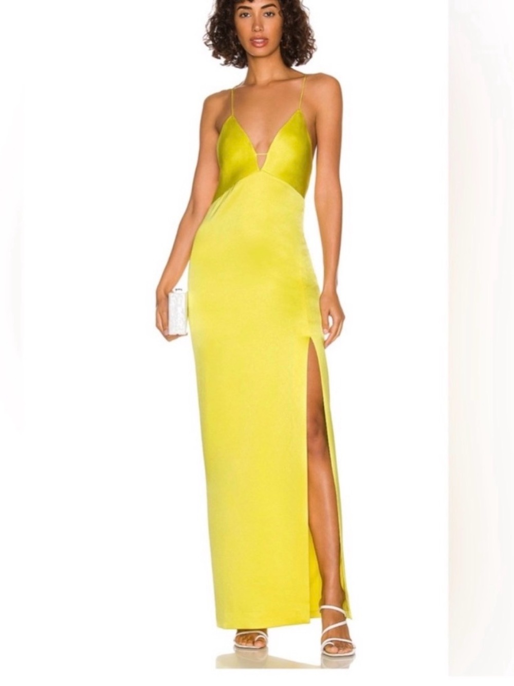 Alice + Olivia Dakota Bias Slip Gown in Sunflower